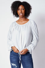 Gathered Sleeve Blouse - Jacqueline B Clothing