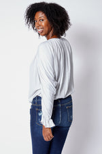 Gathered Sleeve Blouse - Jacqueline B Clothing