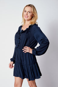 Long Sleeve Dress w/ Ruffled Front Top - Jacqueline B Clothing