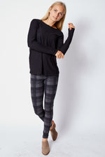 Brown Check Leggings - Jacqueline B Clothing