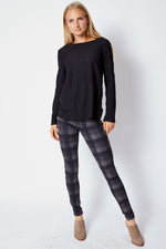 Brown Check Leggings - Jacqueline B Clothing