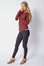 Red, Black and Gray Leggings - Jacqueline B Clothing