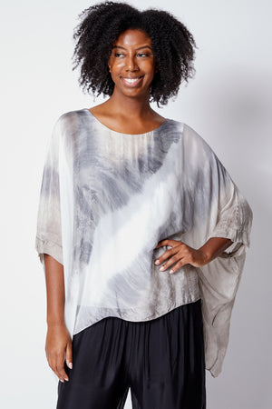 Italian Silk Tie-Dye Top - Jacqueline B Clothing