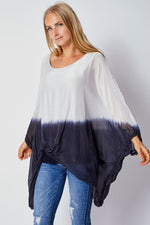 Italian Silk Dip Dye Top - Jacqueline B Clothing