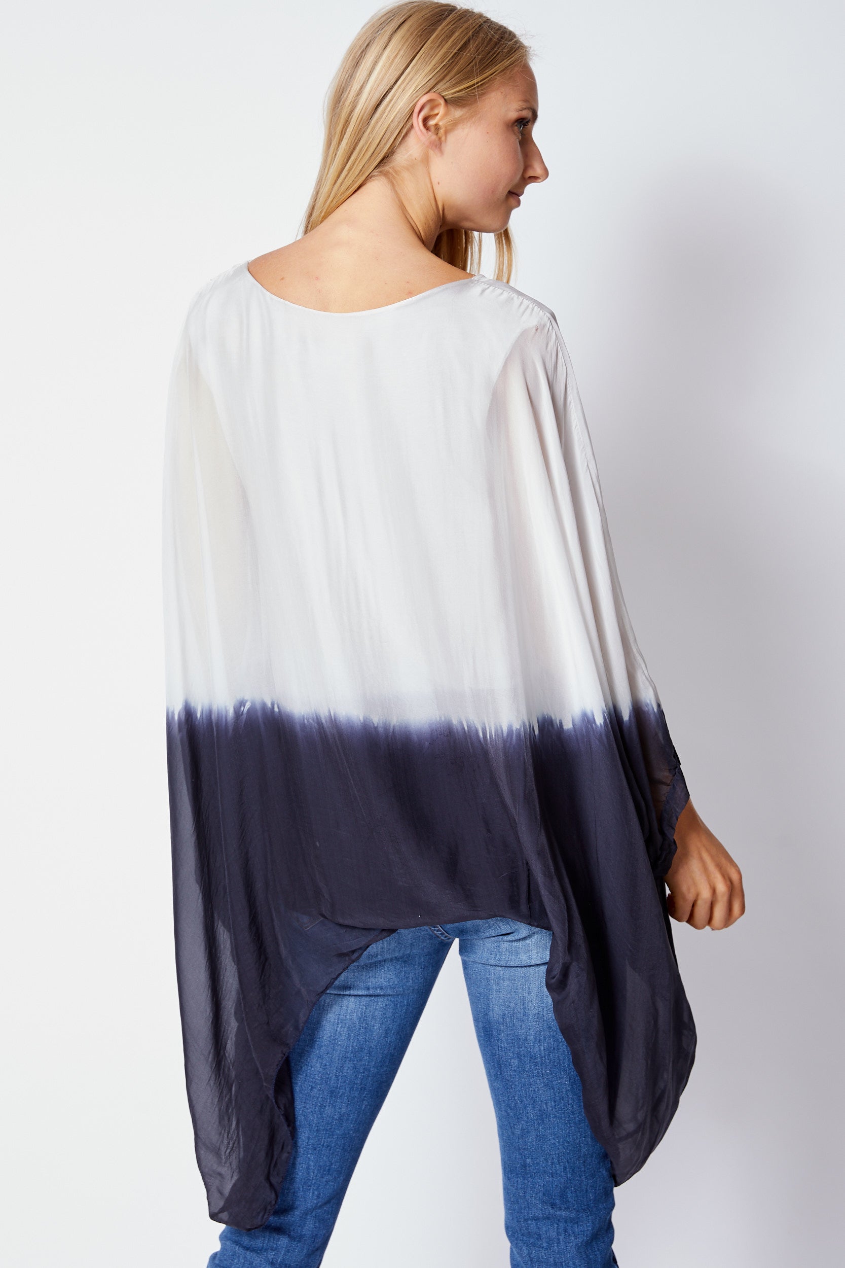 Italian Silk Dip Dye Top - Jacqueline B Clothing