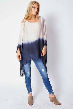 Italian Silk Dip Dye Top - Jacqueline B Clothing