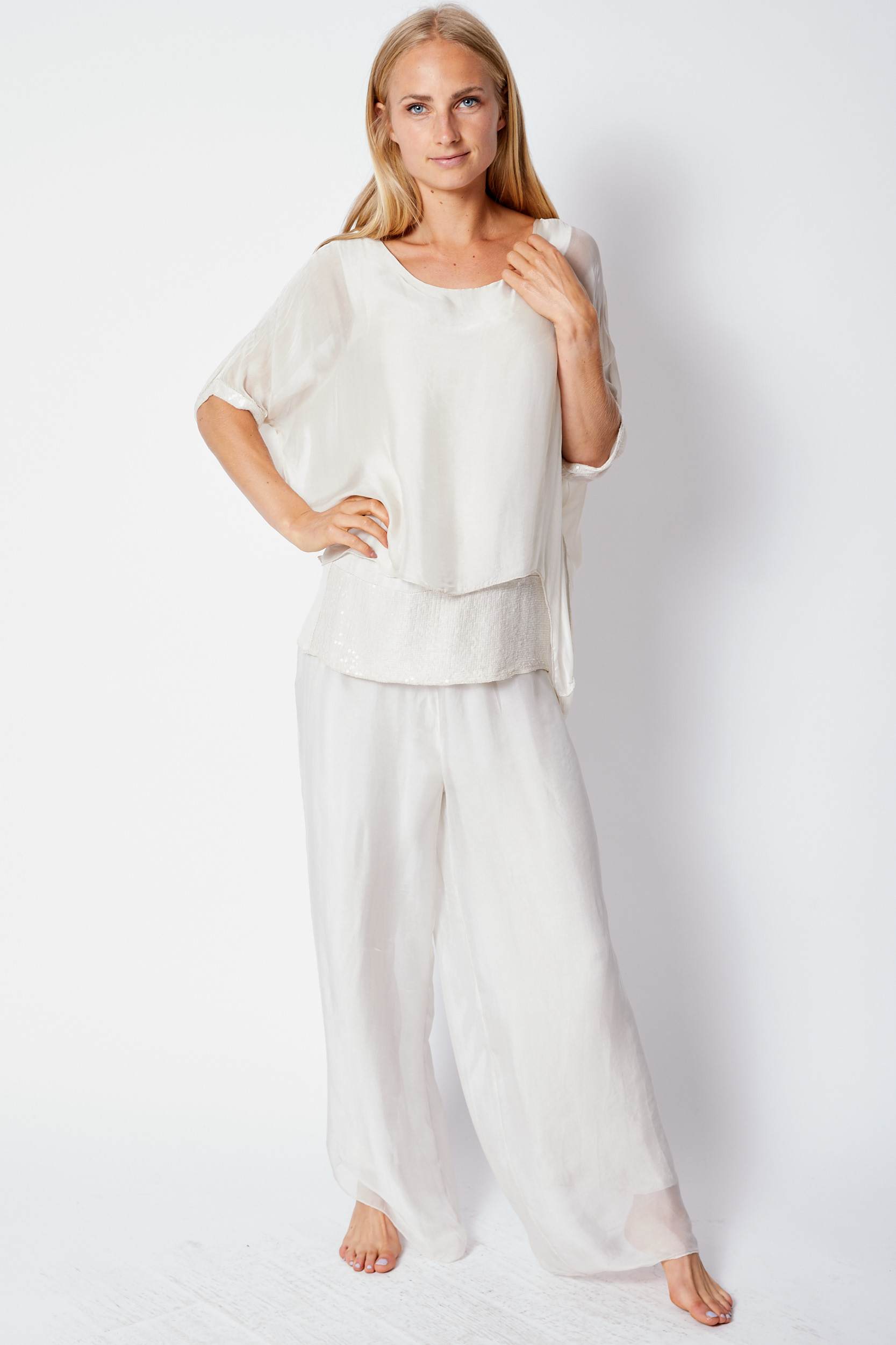 Stunning and Sustainable White Bodice with Trousers | Fite Fashion