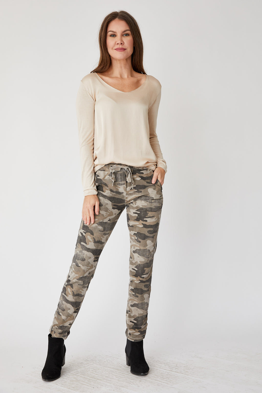 Silver Thread Satin Top - Jacqueline B Clothing