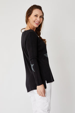 Star Elbow Sweater - Jacqueline B Clothing