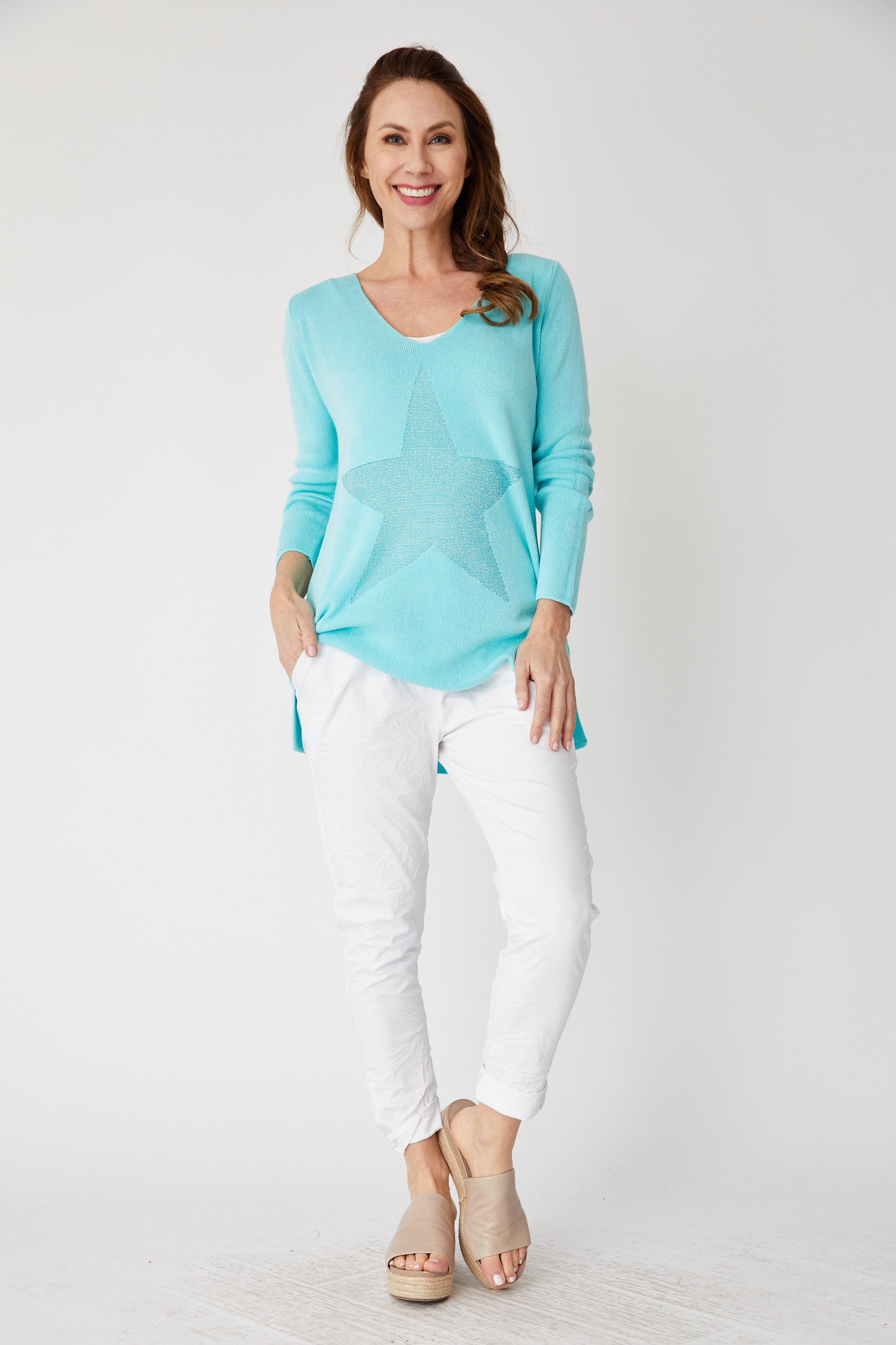 Star Elbow Sweater - Jacqueline B Clothing