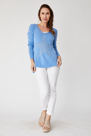 Star Elbow Sweater - Jacqueline B Clothing