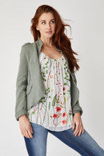 Italian Silk  Embroidered Floral Tank - Jacqueline B Clothing