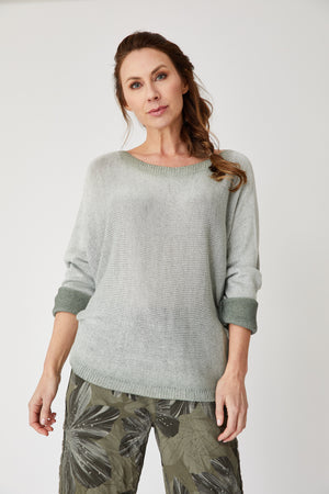 Zipper Back Sweater - Jacqueline B Clothing