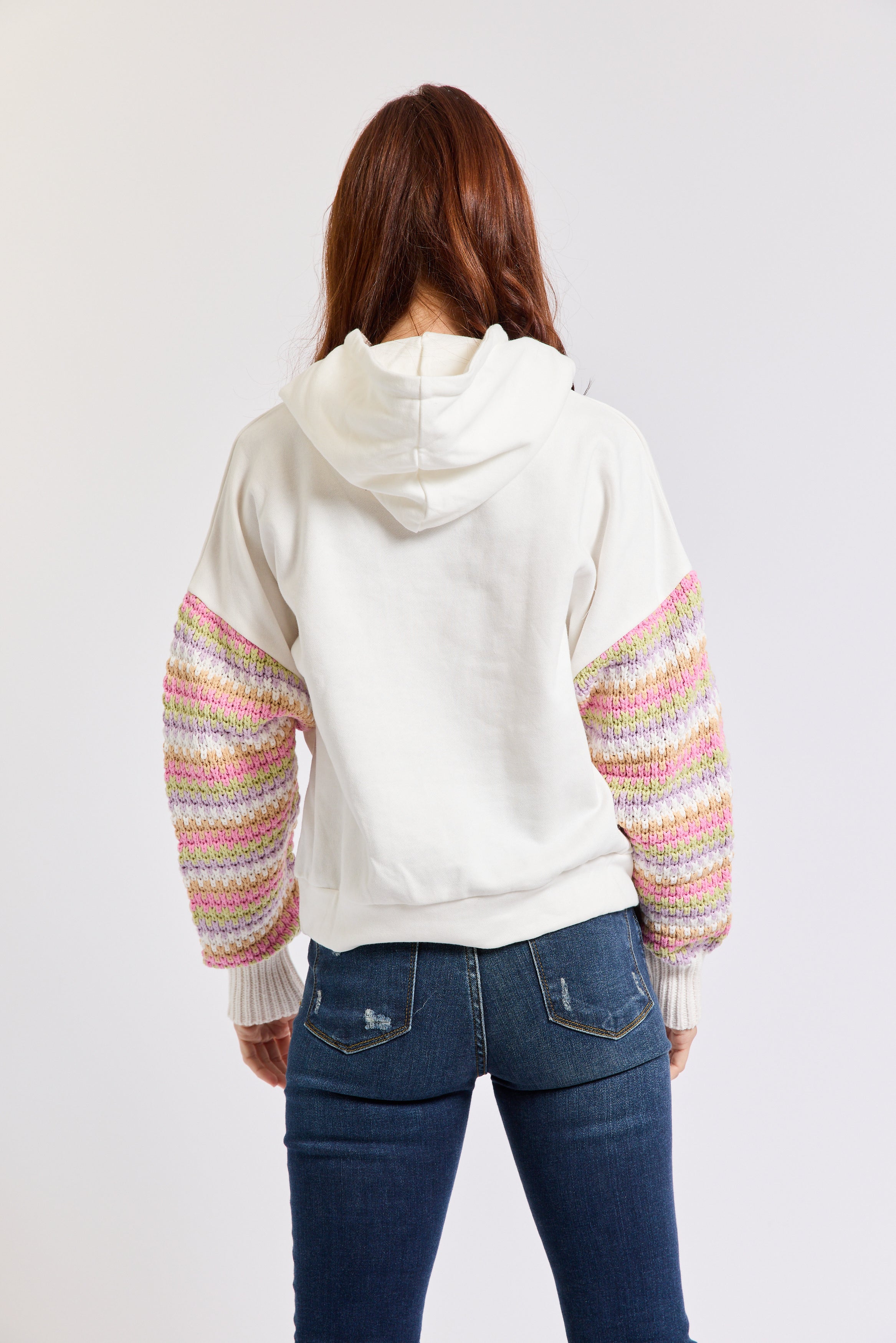 Crochet Sleeve Hoodie - Jacqueline B Clothing