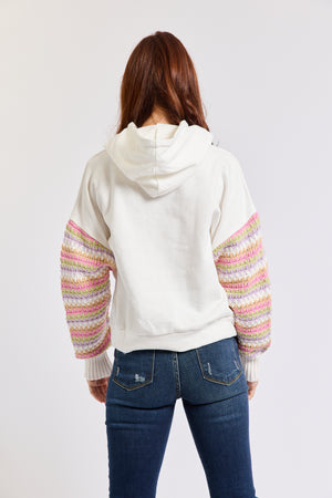 Crochet Sleeve Hoodie - Jacqueline B Clothing