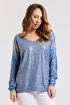 Shimmer Leopard Pattern Sweater - Jacqueline B Clothing