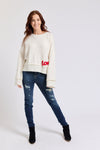 Bell Sleeve Sweater w/ Love Patch - Jacqueline B Clothing