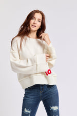 Bell Sleeve Sweater w/ Love Patch - Jacqueline B Clothing