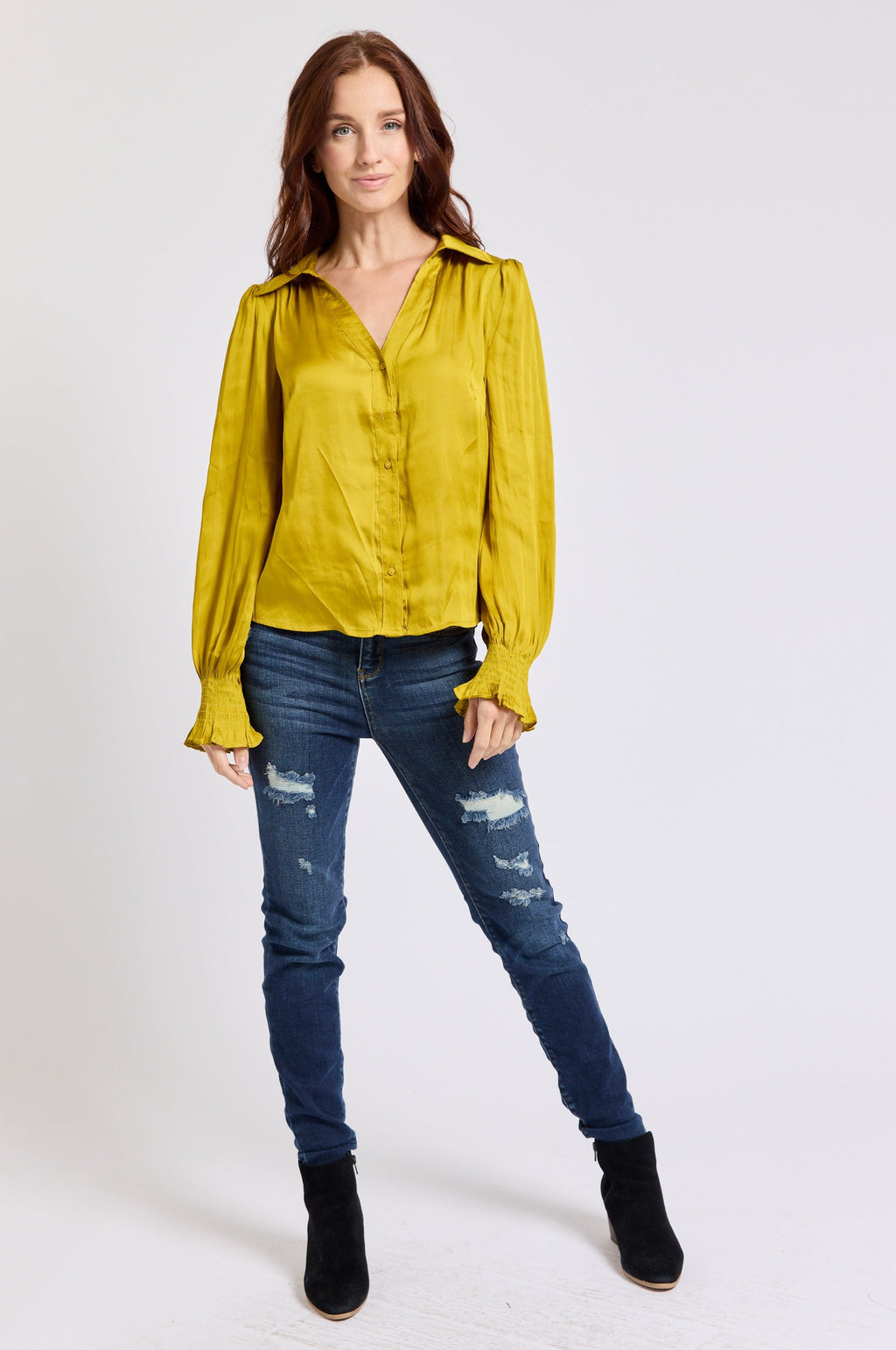 Satin Blouse - Jacqueline B Clothing
