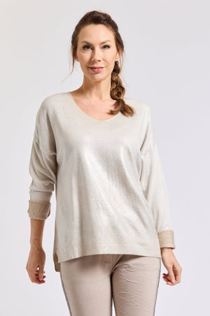 Shinny Front Sweater (Eight Colors) - Jacqueline B Clothing