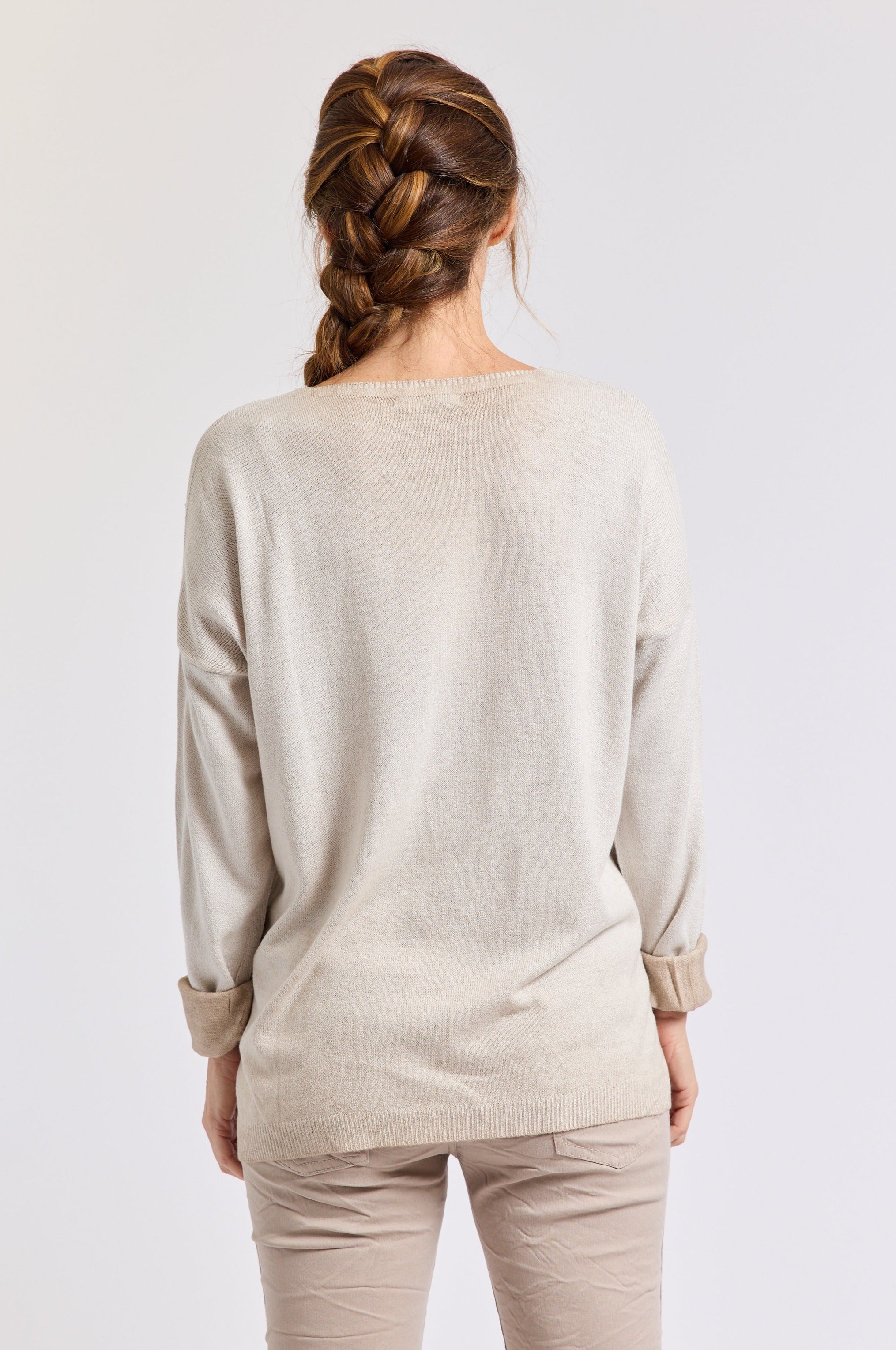 Shinny Front Sweater (Eight Colors) - Jacqueline B Clothing