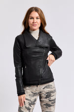 Moto Faux Leather Jacket - Jacqueline B Clothing