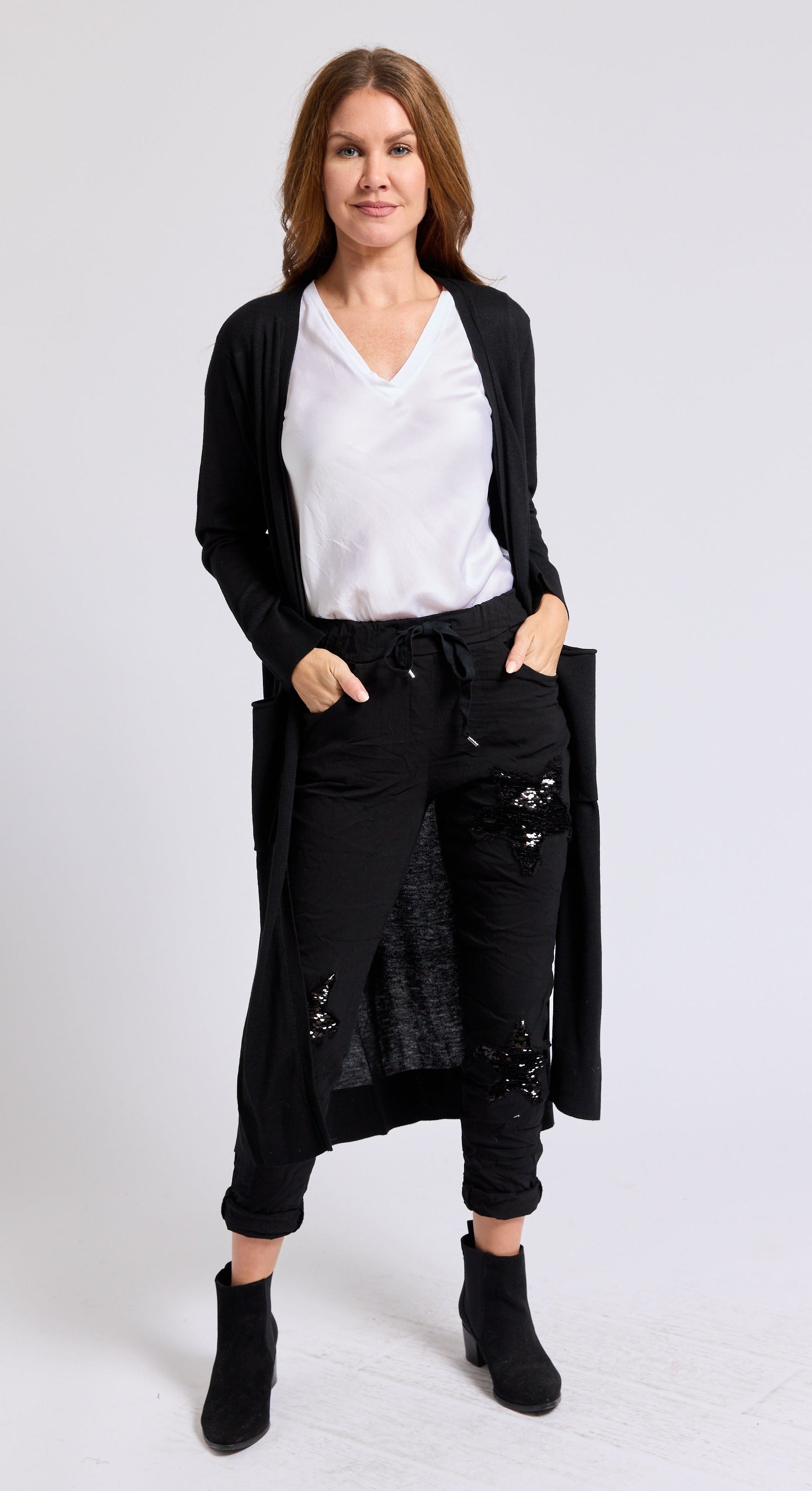 Extra Long Italian Cardigan - Jacqueline B Clothing