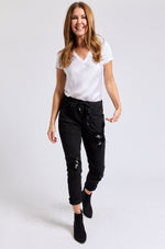 Sequin Star Italian Stretch Pant - Jacqueline B Clothing