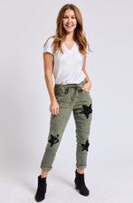 Sequin Star Italian Stretch Pant - Jacqueline B Clothing