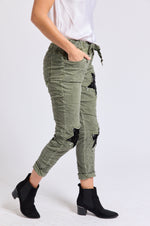 Sequin Star Italian Stretch Pant - Jacqueline B Clothing