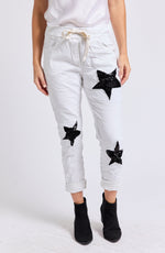 Sequin Star Italian Stretch Pant - Jacqueline B Clothing