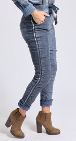 Sueded Satin Trim Pants (Three Colors)