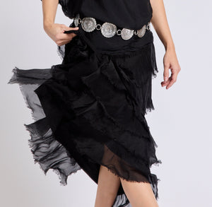 Italian Silk Layered Skirt - Jacqueline B Clothing