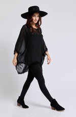 Italian Silk  62B Italian Flowing Raw Edge Top - Jacqueline B Clothing