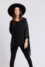 Italian Silk  62B Italian Flowing Raw Edge Top - Jacqueline B Clothing