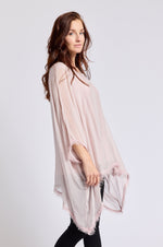 Italian Silk  62B Italian Flowing Raw Edge Top - Jacqueline B Clothing