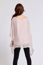 Italian Silk  62B Italian Flowing Raw Edge Top - Jacqueline B Clothing
