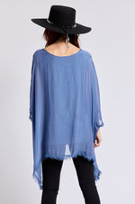 Italian Silk  62B Italian Flowing Raw Edge Top - Jacqueline B Clothing