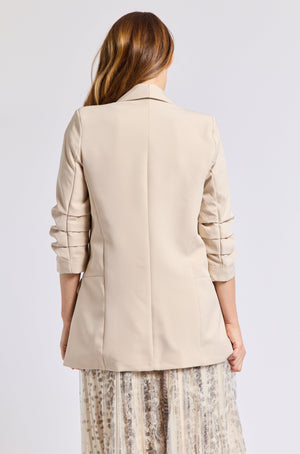 Ruched Sleeve Blazer - Jacqueline B Clothing