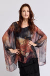Italian Silk Hand Painted Silk Flowy Top - Jacqueline B Clothing