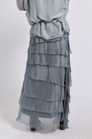 Italian Silk Layered Skirt - Jacqueline B Clothing