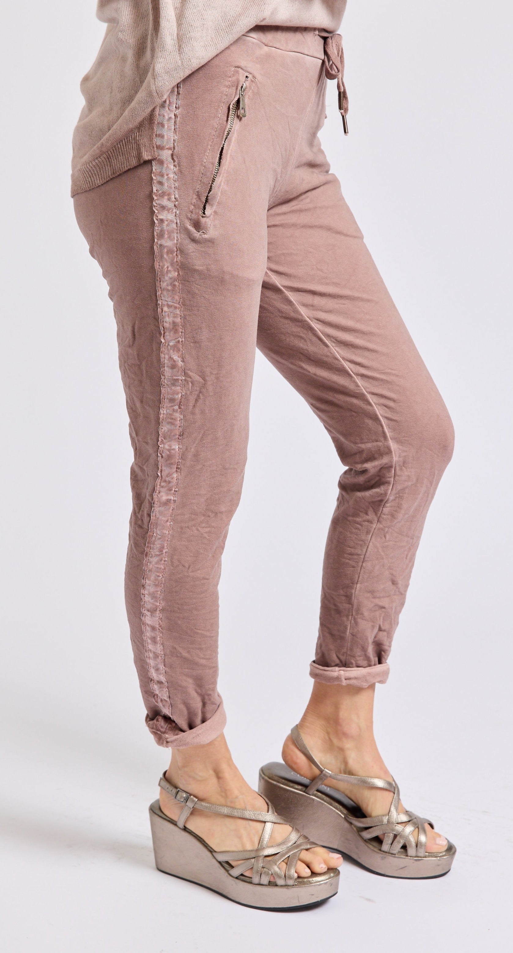 Zipper / Ribbon Pants (Eight Colors) - Jacqueline B Clothing