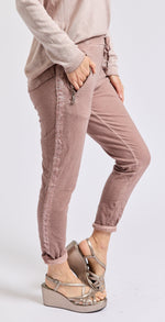 Zipper / Ribbon Pants (Eight Colors) - Jacqueline B Clothing