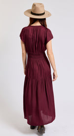 Ruched Short Sleeve Maxi Dress - Jacqueline B Clothing