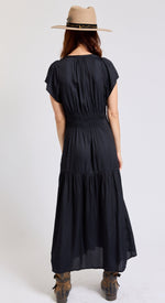 Ruched Short Sleeve Maxi Dress - Jacqueline B Clothing