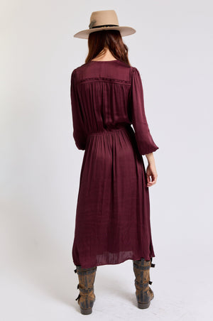 Long Dress w/ V Neck - Jacqueline B Clothing