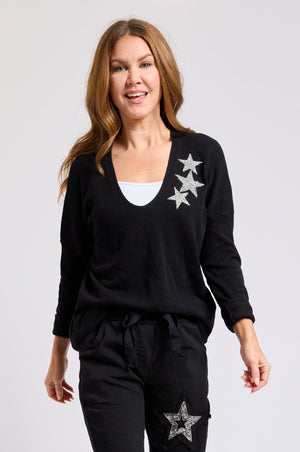 Three Star Sweater (Four Colors) - Jacqueline B Clothing
