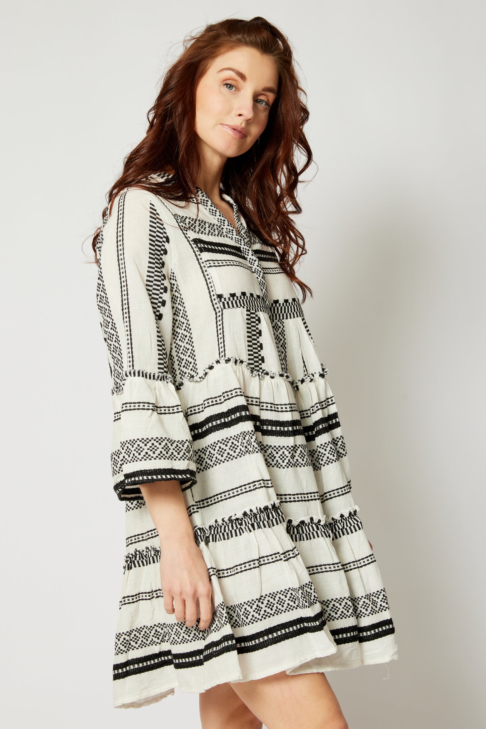Aztec Pattern Short Dress (2 Colors)