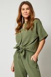 Gauze Button-Up Top
