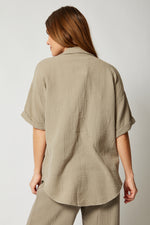 Gauze Button-Up Top